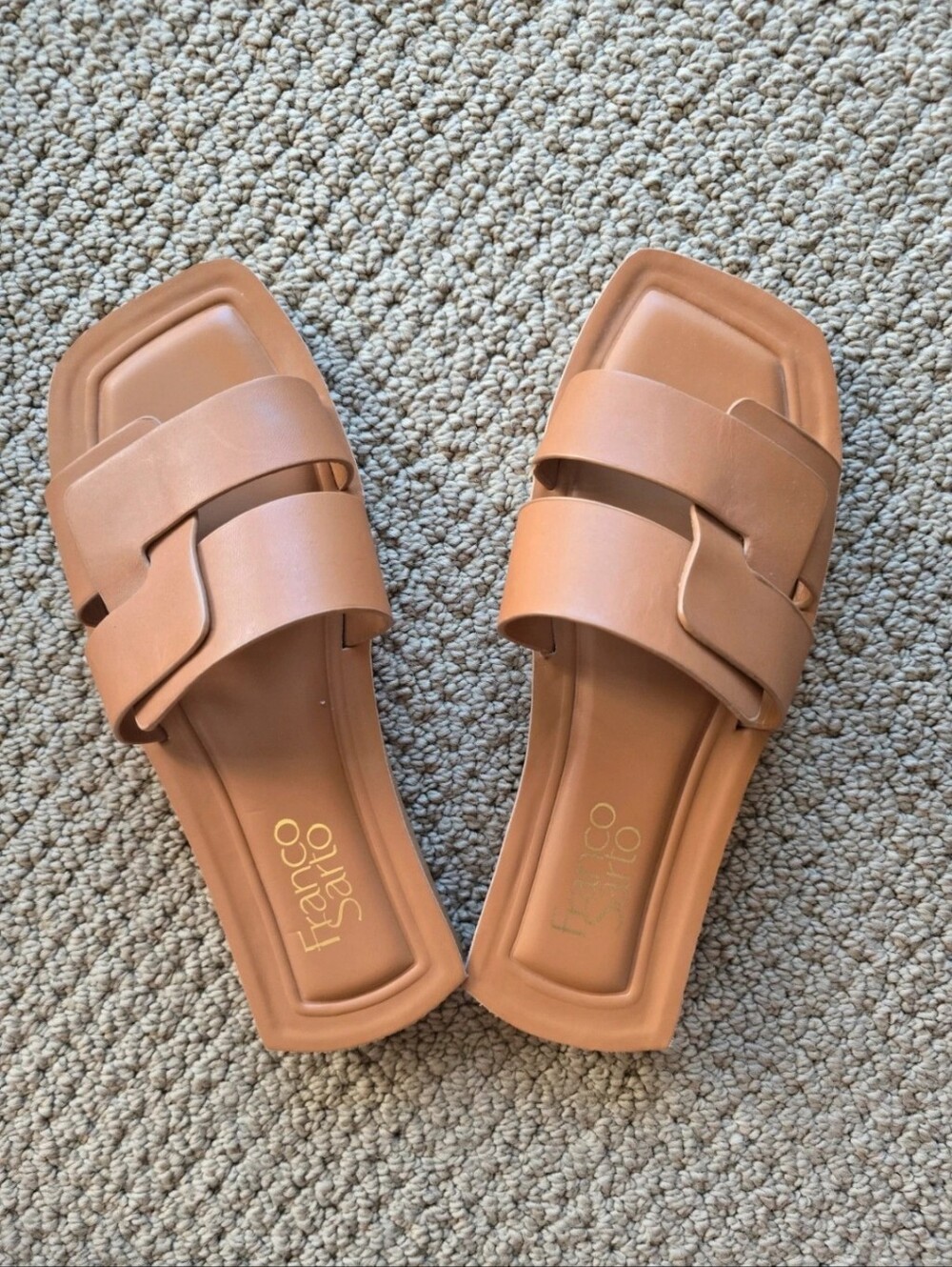 Franco Sarto Women's Tan Slide Sandals